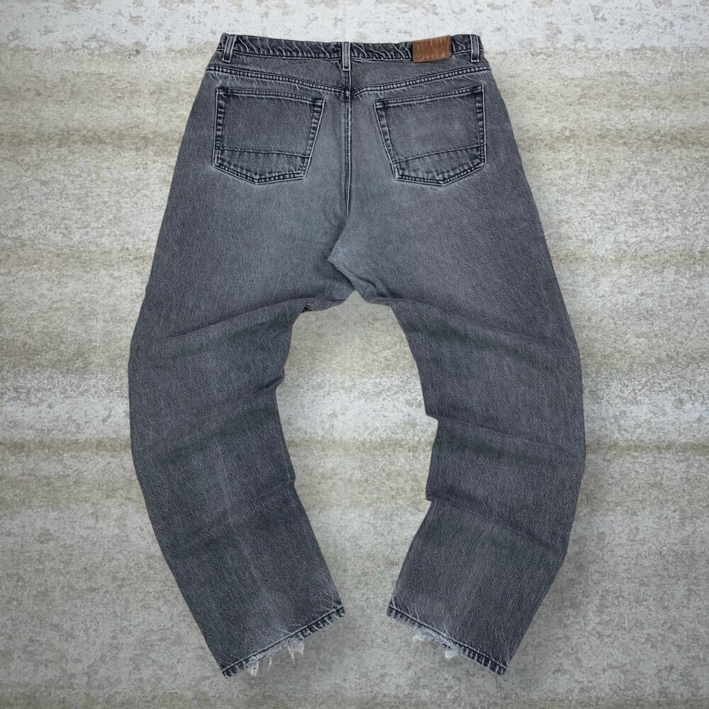 Vintage Y2K DKNY Jeans 38x32 Baggy Wide Leg Fit Dark Grey Wash Denim